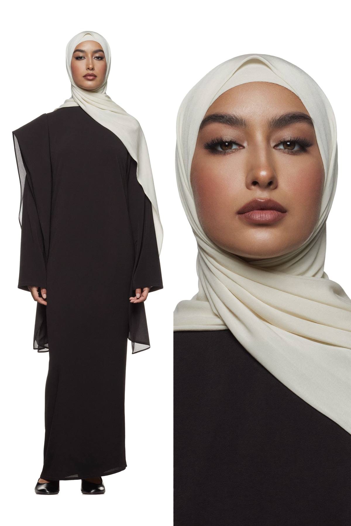 Veil of Ash, Ash charcoal Silk-nida abaya